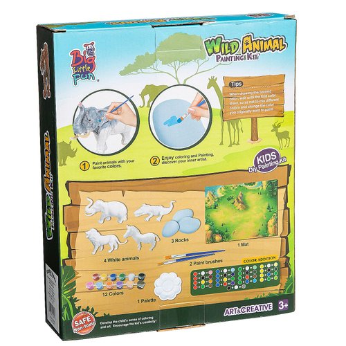 Fun Express DIY Wild Animal Scultpure Painting Kit, All in One Kids Craft Kit, Birthday and Everday Gifts, Great for Creative Acitivity for Home and School