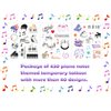 430 PCS Piano Notes Tattoos Temporary Stickers for Kids - Piano Notes Theme Party Supplies Decorations Music Birthday Baby Shower Goodie Bag Stuffers Favors Prize(30 Sheets)