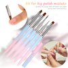 5pcs Nail Polish Clean Up Brush Gel Nail Polish Remover Brush Fingernail Clean Up Brushes Round & Angled Manicure Brush for Nails Cleaning Nail Art Design Brushes