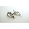 2 small leaf shape silver native looking metal alligator hair clip for fine
