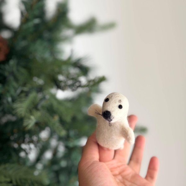 Seal Finger Puppets, Felt Seal Finger Puppets, Finger Puppet Seal, Sea Animal Finger Puppet, Fair-Trade Finger Puppets, Kids Educational Toys, Eco-Friendly Handmade Finger Puppets, Unique Kids Gift