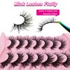 Cat-Eye Lashes Flu-ffy 22mm Manga Lashes Wispy Fairy Eyelashes, Curly Volume Spiky Lashes Faux Mink False Eyelashes that look like extensions Lashes Natural Look 7 Pairs Pack(ZD72)
