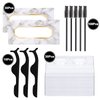 175 Pieces Lash Packaging Wholesale, Include 30 Empty Eyelashes Packaging Box, 30 False Lash Trays, 15 Eyelash Tweezers and 100 Eyelash Brush Mascara Wands Disposable (Marble)