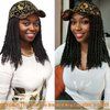 ELVAELFI 12inch Passion Twist Hair Extensions, Gold Graffiti Baseball Cap Wig, Breathable Synthetic Hair for Women