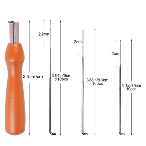 MORFEN 30 PCS Needle Felting Needles, 3 Sizes Wool Felting Needles, Needle Felting Supplies with Wooden Handle, Fingercots Needle Felting Tools Kit for DIY Wool Felting Projects