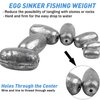 Fishing Weights Sinkers Kit, 42pcs Egg Sinkers Fishing Weights Oval Shaped Sliding Sinkers for Fishing Line Bass Casting Worm Weights Fishing Sinkers Catfishing Bottom Fishing Tackle