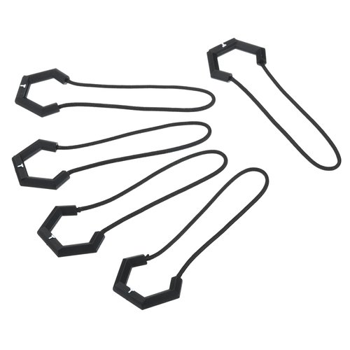 PATIKIL Rubber Zipper Pulls Replacement, 5 Pack Extension Cord Handle Fix Tab Tag Extender Fixer for Luggage Backpacks Jackets, Black