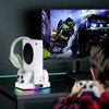 RGB Cooling Stand & Charging Station for Xbox Series S with RGB Light, MENEEA Cooler Fan & Fast Charger Accessories with 2 * 1400mAh Rechargeable Batteries, Headphone Hook [ NOT Xbox One S]