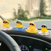 wonuu Car Duck 4Pcs Rubber Duck Car Ornaments Yellow Duck Car Dashboard Decorations with Mini Hat Swim Ring Necklace Sunglasses, Blue&Blue&Yellow&Yellow