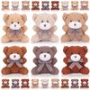 24 Pack Mini Bear Toys Bulk Plush Stuffed Animals Jointed Doll 3.15 Inch Bear Keychain for Teens Girls Adult Birthday Wedding Graduation Gift Decoration Party Favor Backpack DIY Pendant (Stylish)