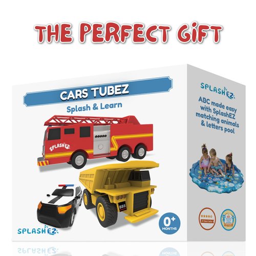 SplashEZ Mold Free Bath Toys for Babies & Toddlers, Car No Hole Bath Toys, Toddler Gift, Bath Toys No Mold for Tub, Pool, Christmas, BPA-Free, Safe, Fun Infant Baby Bath Toys 0 1-3 6 12 18 Months