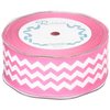Pink White Chevron Satin Ribbon 1.5" x 20 Yard roll Gift Wrap Bow Wreath Decor