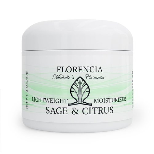Florencia Sage & Citrus Lightweight Moisturizer - Oil Free Facial Moisturizer - Hydrating Face Cream for Sensitive, Oily, Acne Prone, Normal, Combination Skin – Plant-Based & Fast Absorbing