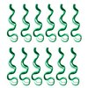 SWACC 12 Pcs Curly Wavy One Color Party Highlights Clip on in Hair Extensions Colored Hair Streak Synthetic Hairpieces (Green)