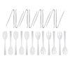 Party Essentials Plastic Party Buffet Serving Utensils Kit, Spoons/Forks/Tong, 20-Piece, White
