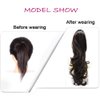 LYRICAL HAIR Synthetic Claw Ponytail Hairpieces For White Women 22" Long Curly Messy Wavy Jaw Clip In Pony Tail Hair Extension (R24B Pale Golden Blonde)