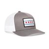 HAKA Chicago Flag Hat – Chicago Trucker Hat for Men & Women, Adjustable Baseball Cap, Mesh Snapback, Outdoor Golf Hat - Gray & White