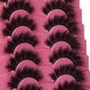Mink Lashes Fluffy 8D False Eyelashes Wispy Eye Lashes Cat-Eye Long 18 MM Dramatic FANXITON 7 Pairs Pack Volume Thick Faux Mink Lashes Multipack