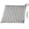 Amagabeli Cast Iron Cleaner 8"x6" Rectangle Chain Metal Scrubber with Hanging Ring 316 Premium Stainless Steel Chainmail Scrubber for Skillet,Wok,Pot,Pan CS03