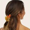 Maple Leaf Hair Claw Clips, Fall Hair Clips Autumn Leaves Hair Grip Clips Cute Fallen Leaf Jaw Claw Clips Acrylic Claw Clips Orange Yellow Leaves Hair Barrettes Thanksgiving Hair Decoration for Women