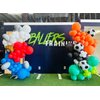 10 Pack 18 Inch Blue Soccer Foil Balloons Football Helium Metallic Mylar Balloons for Birthday Party Sports Theme World Cup Party Decorations