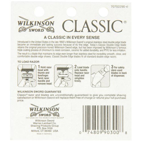 Wilkinson Sword Double Edge Razor Blade Refills for Men - 5 Count