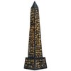 SUMMIT COLLECTION Black Egyptian Obelisk with Gold Hieroglyphs Collectible Figurine