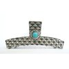 Generic Long chunky dark silver turquoise blue stone metal native tribal hair claw clip