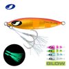 OCEAN CAT 1 PC Slow Fall Pitch Fishing Lures Sinking Lead Metal Flat Jigs Jigging Baits with Hook for Saltwater Fishing (150g, Red&Gold)