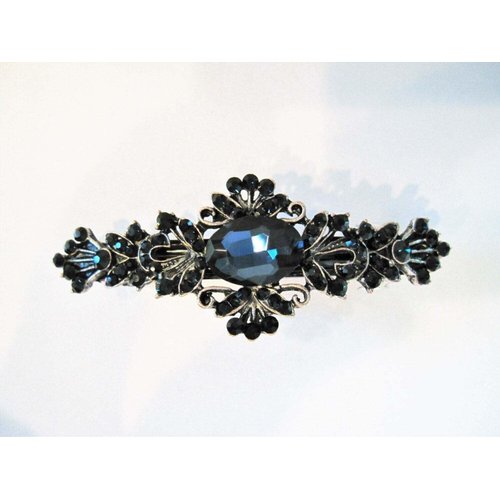 Generic Small blue crystal hair barrette clip bridal clip bridal barrette gothic hair