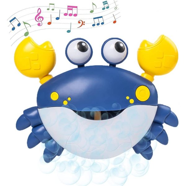 Crab Bubble Machine Baby Bath Toy, Kids Bath Bubble Maker Toy with Suction Cup, Cute Cartoon Crab Bubble Maker Musical Bath Toy for Boy Girl Pool Party Gift