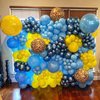 Yellow Blue Balloon, 60 PCS 12 Inch Sponge Theme Balloons Metallic Blue Yellow White Balloons for Kids Cartoon Sponge Party Baby Shower Birthday Party Supplies Sponge Party Decorations