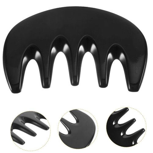 Ipetboom Horn Comb Hair Massage Comb Five Massage Comb Curling Comb Scalp Comb Scalp Massager Comb Black Water Curly Hair Comb Jade Massage Comb Scraping Board Massage Stone Spa