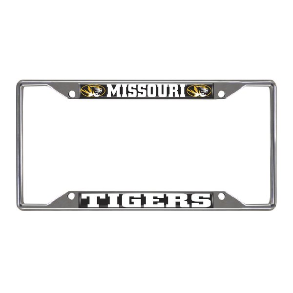FANMATS 14916 Missouri Tigers Chrome Metal License Plate Frame, Team Colors, 6.25in x 12.25in
