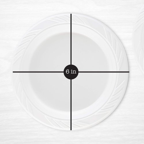 PLASTICPRO 100 Count Disposable 6 Inch White Plastic Dessert Plates