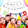 MEETINGU Happy Birthday Banner, Silver Happy Birthday Bunting Banner, Theme Party for Adult Kids Baby Shower Birthday Tea Party Changeable Party Decorations Hanging Décor