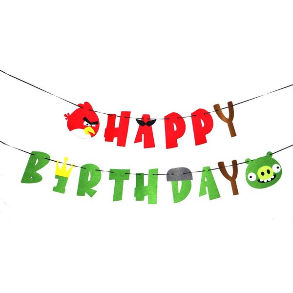Angry Birds Birthday Banner Angry Birds Game Theme Birthday Decoration Birthday Party Supplies