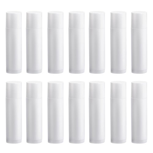 50PCS 5G White Plastic Empty Lip Balm Tubes DIY Lipstick Containers with Cap Round Homemade Lip Salve Tubes Holder Dispenser for Travel Business Trip