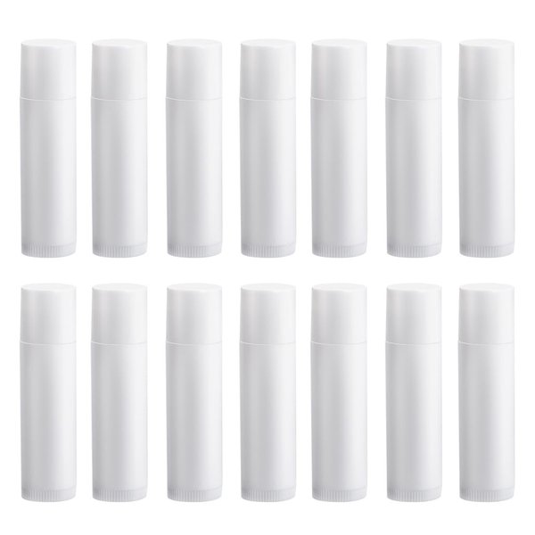 50PCS 5G White Plastic Empty Lip Balm Tubes DIY Lipstick Containers with Cap Round Homemade Lip Salve Tubes Holder Dispenser for Travel Business Trip