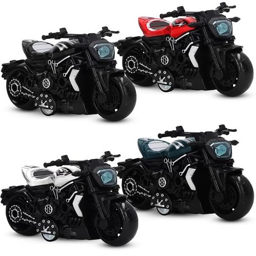 4 Pull-Back Motorcycle Toys for Boys & Girls | Fast and Fun Motorbike Toy Party Favors (4 Pack)
