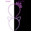 Glow in The Dark Party Supplies - Assorted Light Up Cat Ear Crowns, 12 Pcs Glow Headdresses for Birthday, Halloween Parties and Events