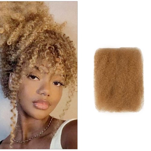 Hair Extensions Afro Kinkys Bulk Human Hair for Dreadlock Extensions Loc Repair Braiding Twist Tight Afro Kinky Human Hair for Locs (613,30g 1 oz, 8in)