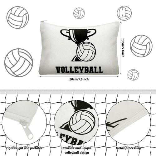 Kajaia 36 Pcs Volleyball Gifts for Teen Girls Makeup Bags Cosmetic Bags Sport Hair Scrunchies Lipstick Holder Keychains for Party Favors Team Gifts