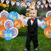 Foilswirl 40 Pcs Dart Battle Party Decorations Include 2 Gun Theme Party Banner Pennant 10 Hanging Swirl Decorations 6 Fans Honeycomb Centerpieces 10 Hanging Card 12 Target Latex Balloons for Table