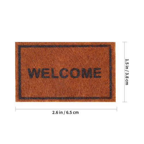 NUOBESTY 3pcs Dollhouse Miniature Carpets Vintage Mini Welcome Floor Mat Pad Floor Rug Cover Blankets Dollhouse Furniture Decoration Accessories