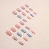 YoYoee Marble Nails Tips Short Coffin False Nails Gradient Press on Nails Full Cover Nude Cute Fake Nails for Women and Girls 24PCS