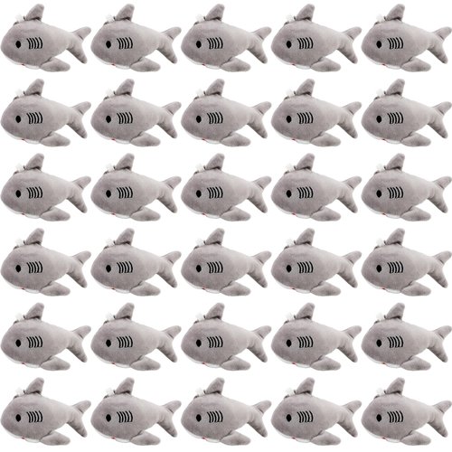 30 Pcs Mini Stuffed Shark Animal Toys Small Plush Shark Toys Bulk Mini Shark Plush Keychain for Ocean Theme Party Favors Goodie Bag Fillers Birthday Gifts (Color Set 2)