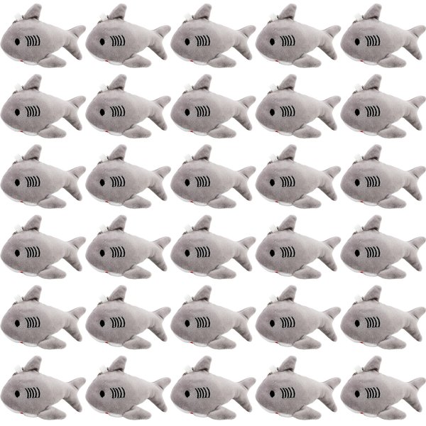 30 Pcs Mini Stuffed Shark Animal Toys Small Plush Shark Toys Bulk Mini Shark Plush Keychain for Ocean Theme Party Favors Goodie Bag Fillers Birthday Gifts (Color Set 2)
