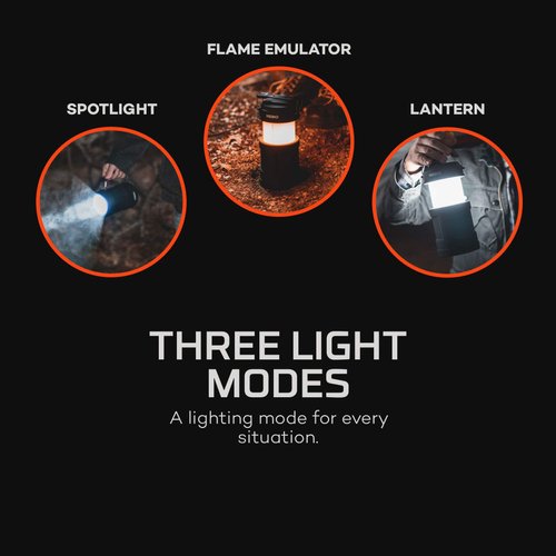 NEBO BIG POPPY Rechargeable Flashlight and Lantern with Power Bank | 300 Lumen Lantern 120 Lumen Spot Light,Black