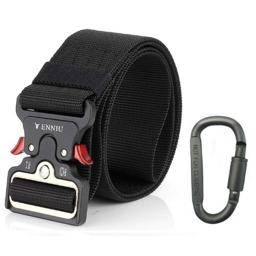 Nylon Tactical Web Belt, W/1.5”-2” Military Army Style Combat Riggers Webbing Belt with Quick-Release Metal Buckle for Men Women